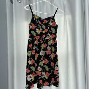 Floral Black Mini Dress
